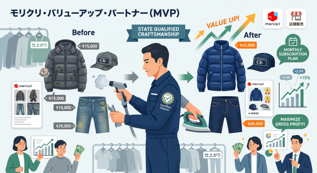 リユースアパレル事業者・古着EC・アパレル物販オーナー様限定「モリクリ・バリューアップ・パートナー」